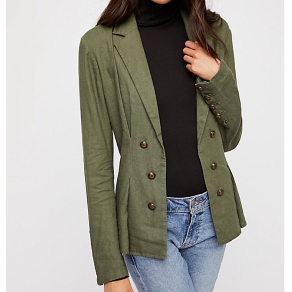 Free People summer weight linen jacket sz L